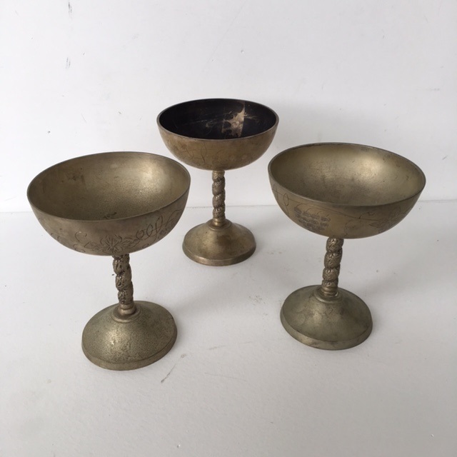 GOBLET, Silver or Pewter Wide Cup Assorted